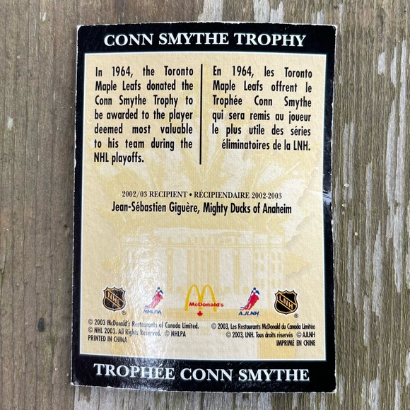 Vintage 2003 McDonald’s NHL’s Greatest Trophies Miniature Conn Smythe Trophy - Picture 13 of 13
